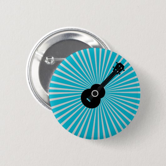 Ukulele Button Badge Blue (Voorkant /achterkant)