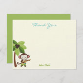 Ukulele Carte de remerciements singe (Devant / Derrière)