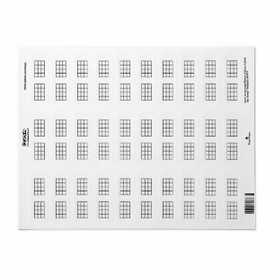 Ukulele Chord Chart 4-Fret Black Sjabloon Stickers