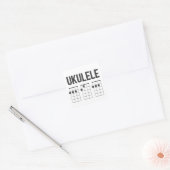 Ukulele chrods dad vierkante sticker (Envelop)