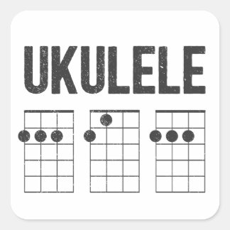 Ukulele chrods dad vierkante sticker