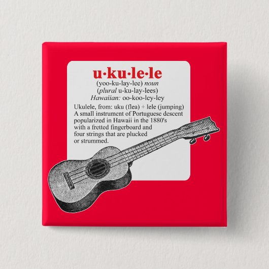 Ukulele Definition Button (Voorkant)