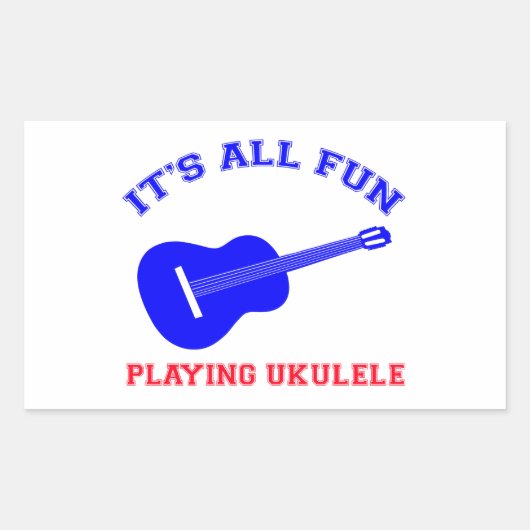 Ukulele Design Rechthoekige Sticker (Voorkant)
