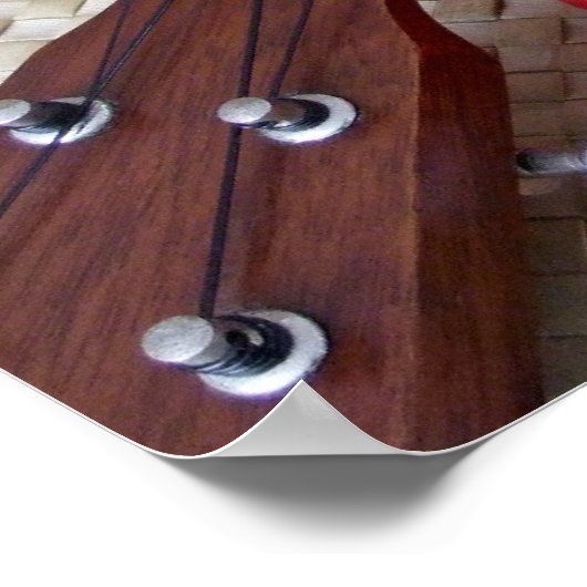 Ukulele en rode ventilatorlei poster (Hoek)
