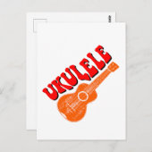 Ukulele Groovy Text Art Briefkaart (Voorkant / Achterkant)