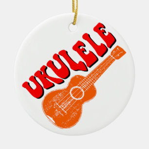 Ukulele Groovy Text Art Keramisch Ornament