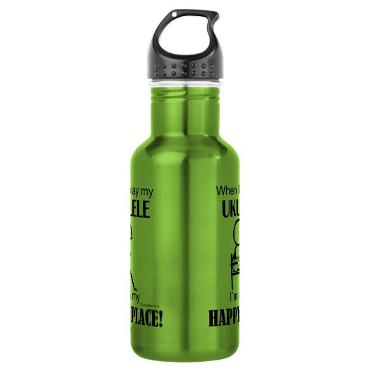 Ukulele Happy Place Waterfles (Voorkant)