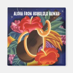UKULELE HAWAII-REIZEN SOUVENIR MAGNET ~ CUSTOMIZE MAGNEET