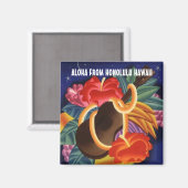 UKULELE HAWAII VOYAGE SOUVENIR MAGNET ~ PERSONNALI (Recto/Verso)