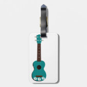 Ukulele Hibiscus Bagagelabel (Achterkant verticaal)