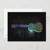 Ukulele Histoire Word Cloud Cartes postales (Devant / Derrière)