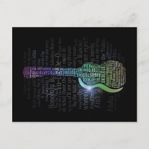 Ukulele History Word Cloud Briefkaarten
