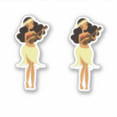 Ukulele Hula Meisje Sticker (Voorkant)