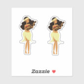Ukulele Hula Meisje Sticker (Vel)
