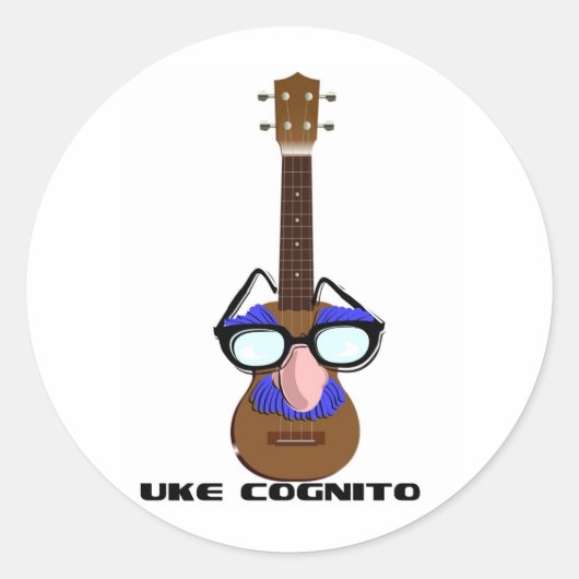 Ukulele Incognito Ronde Sticker (Voorkant)