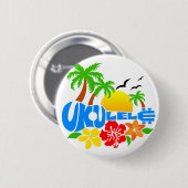 Ukulele Island Logo Ronde Button 5,7 Cm (Voorkant /achterkant)
