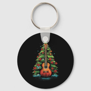 Ukulele Kerst Muziek Graphic T - shirts voor Manne Sleutelhanger