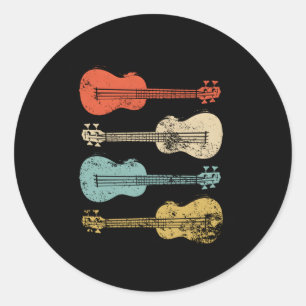 Ukulele Kleurrijke Appel Hawaïaanse Uke Ronde Sticker