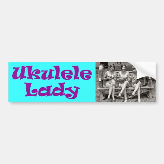 Ukulele Lady Bumpersticker (Voorkant)
