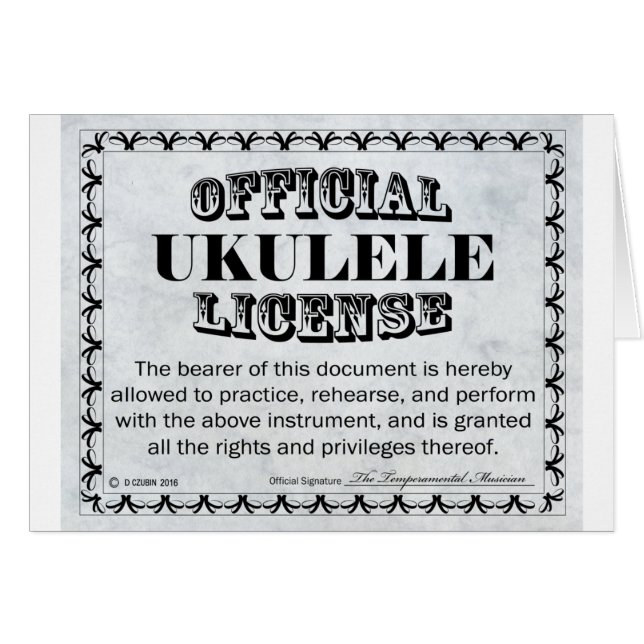 Ukulele Licentie (Voorkant Horizontaal)