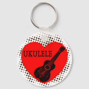 Ukulele Love Dot Pattern Sleutelhanger