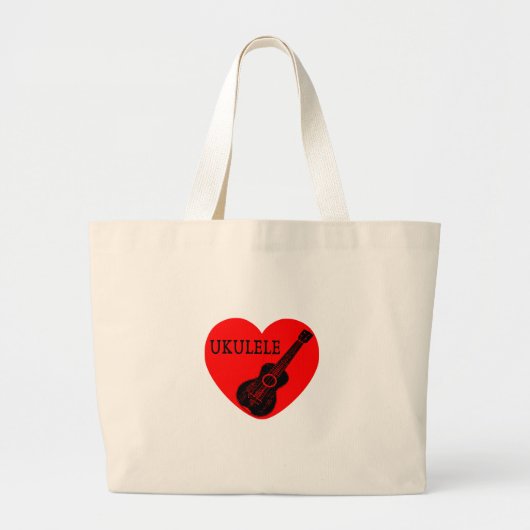 Ukulele Love Grote Tote Bag (Voorkant)