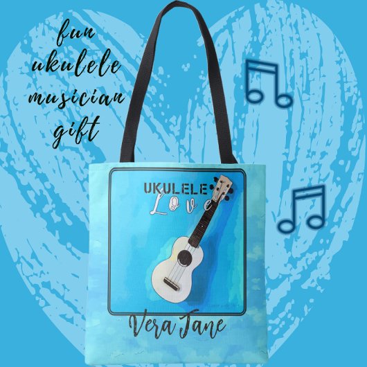 Ukulele Love in Shades of Blue Draagtas