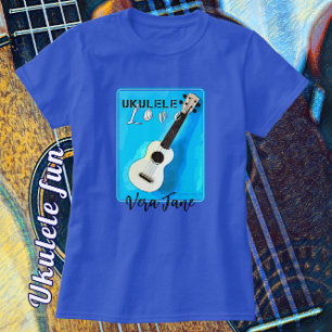 Ukulele Love in  Shades of Blue T-Shirt