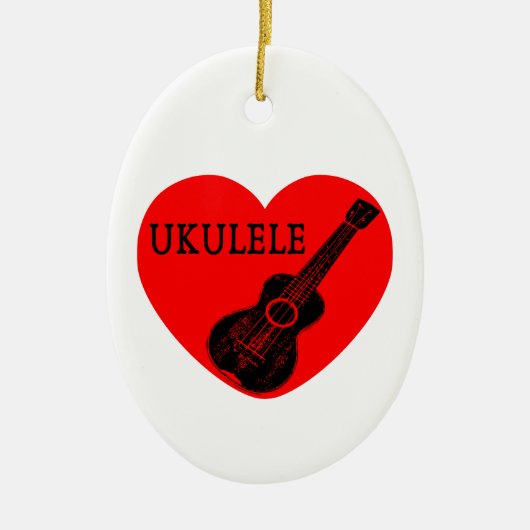Ukulele Love Keramisch Ornament (Voorkant)