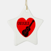 Ukulele Love Keramisch Ornament (Rechts)