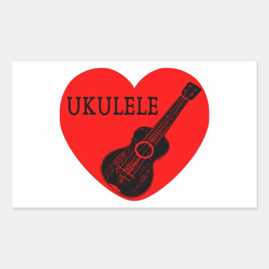 Ukulele Love Rechthoekige Sticker (Voorkant)