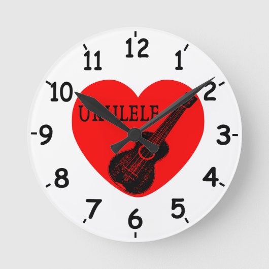 Ukulele Love Ronde Klok (Voorkant)