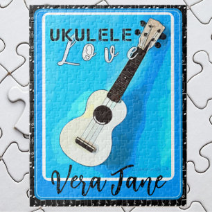 Ukulele Love Shades of Blue met Name Legpuzzel