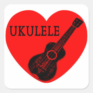 Ukulele Love Vierkante Sticker