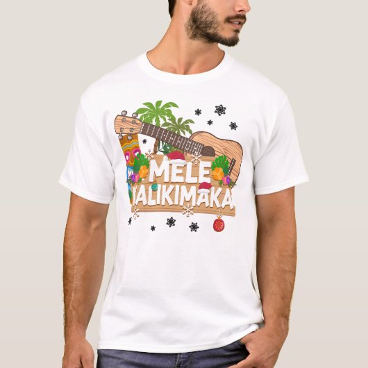 Ukulele Mele Kalikimaka Kerst T-shirt (Voorkant)