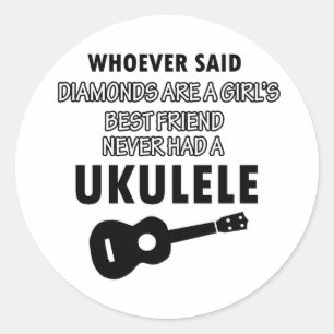 Ukulele muziekinstrument design ronde sticker