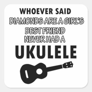 Ukulele muziekinstrument design vierkante sticker