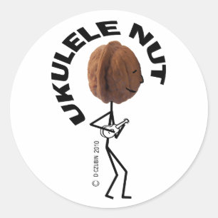 Ukulele Nut Ronde Sticker