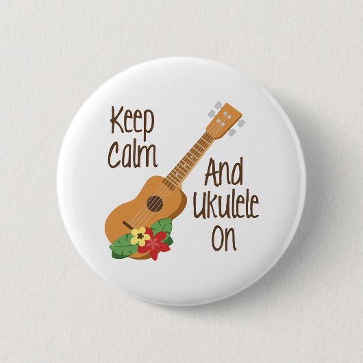 Ukulele On Ronde Button 5,7 Cm (Voorkant)