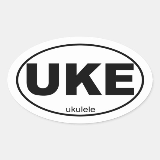 Ukulele Ovale Sticker (Voorkant)