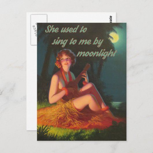 Ukulele par carte postale Moonlight (Devant / Derrière)