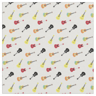 Ukulele Pattern Simple & Cute Musical Stof