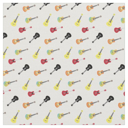 Ukulele Pattern Simple & Cute Musical Stof (Close Up)