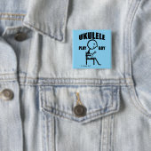 Ukulele Play Boy Vierkante Button 5,1 Cm (In situ)