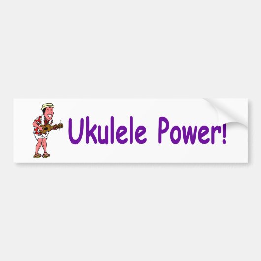 Ukulele Power! Bumpersticker (Voorkant)