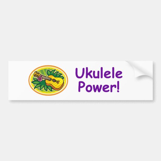 Ukulele Power! Bumpersticker (Voorkant)