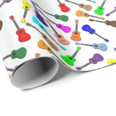 Ukulele Rainbow Cadeaupapier (Rol Hoek)
