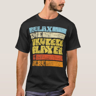 Ukulele Relax De Ukulele speler is hier Retro T-shirt