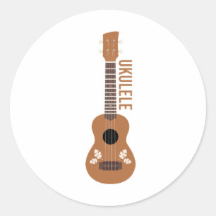 Ukulele Ronde Sticker