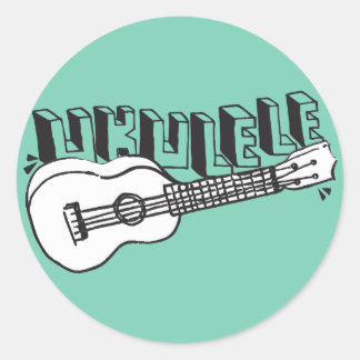 Ukulele Ronde Sticker